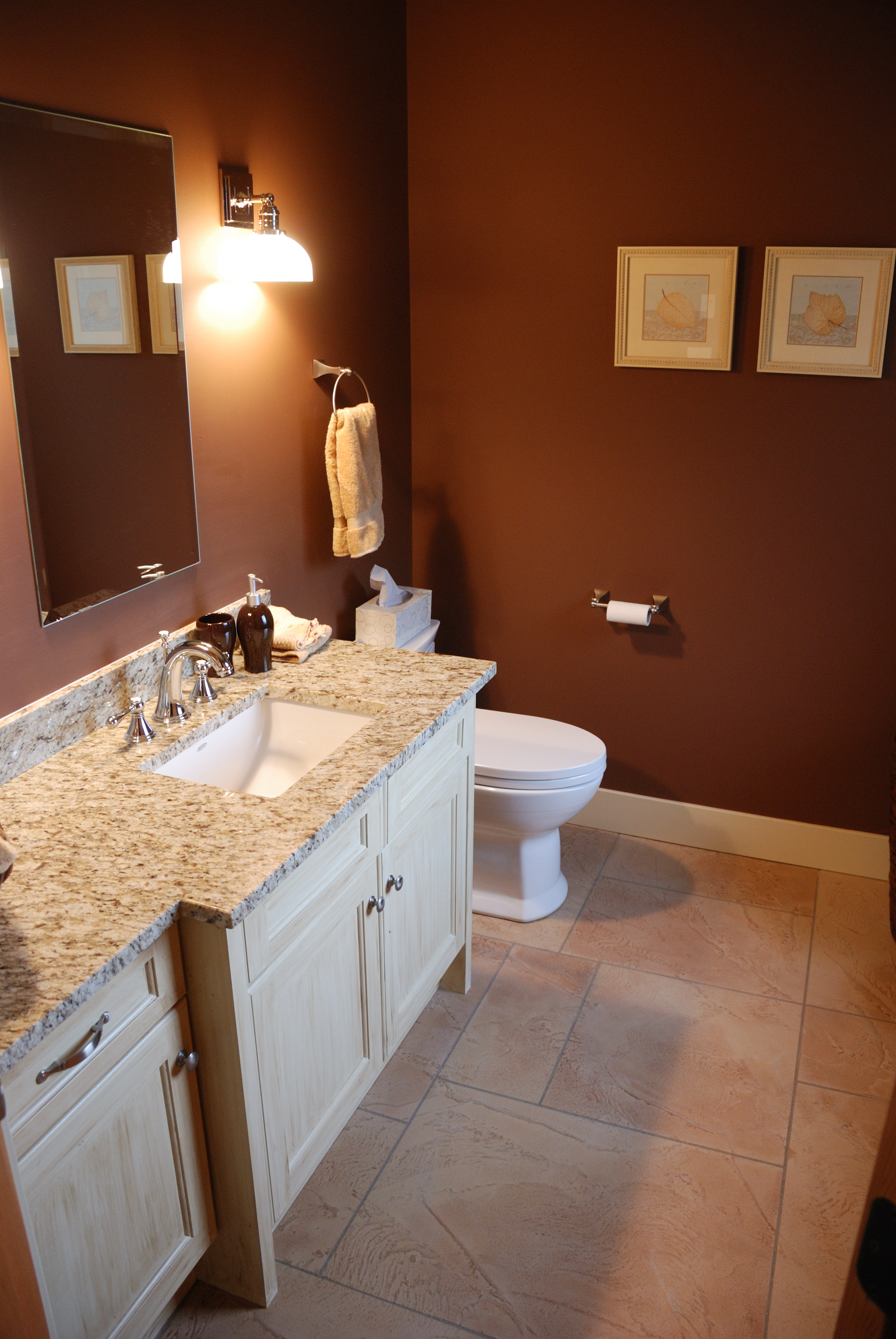 Residential bathroom with custom surfacing installation
